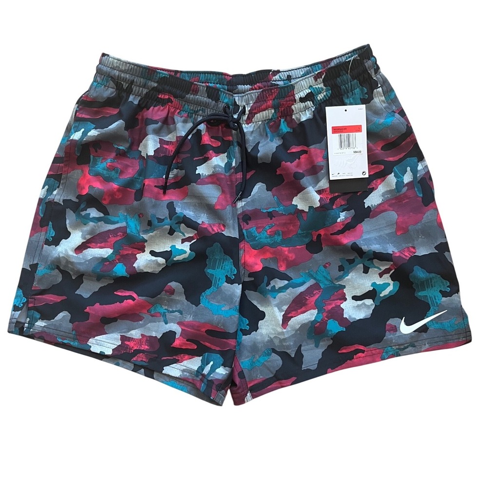 Nike Swim Trunks Mens Large Camo 4-Way‎ Stretch Board Shorts NESSE548-463 NEW